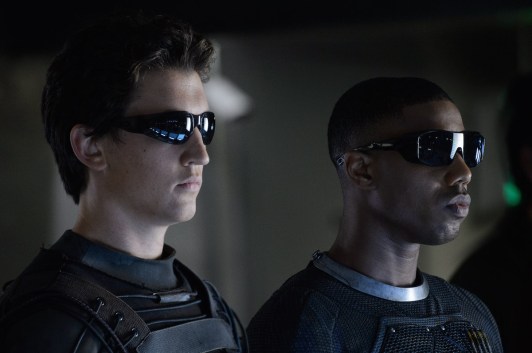 DF-11764r – Miles Teller (left) as Reed Richards and Michael B. Jordan as Johnny Storm prepare for an epic battle with a former friend turned enemy. Photo Credit: Ben Rothstein